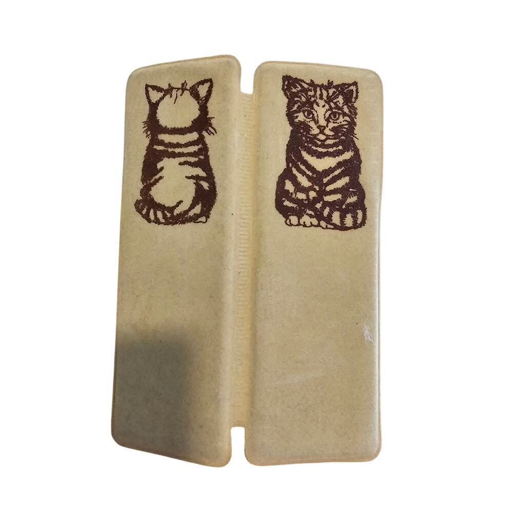 Vintage Cat Mirror and Comb Set Travel Kitty 70s Cottage Retro Granny Kittens